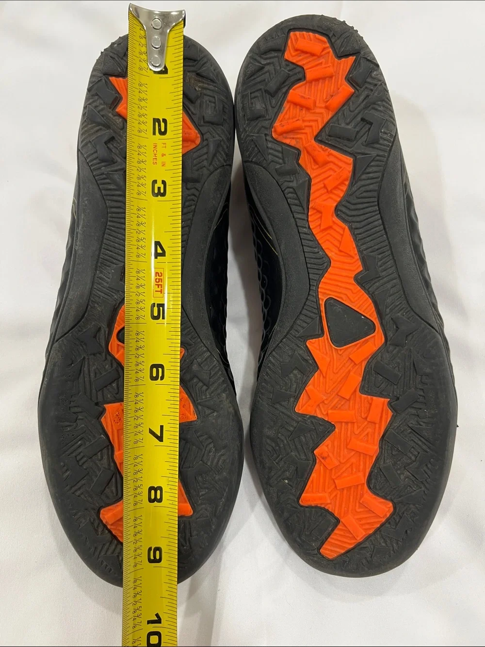 Hawkwell Black & Orange Kids Indoor Soccer Sneakers